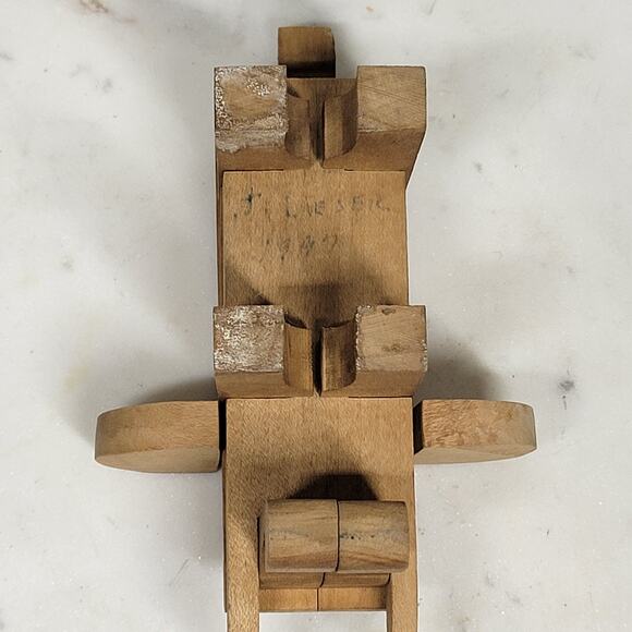 VTG Kumiki Wooden Elephant Interlocking 3D Puzzle Brain Teasers Japanese Signed - Picture 9 of 14